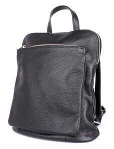 Vera pelle (Itálie) Černý malý/střední kožený batoh/crossbody kabelka no. 210, obsah cca. 5 l