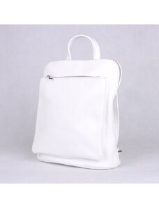 Vera pelle (Itálie) Bílý malý/střední kožený batoh/crossbody kabelka no. 210, obsah cca. 5 l
