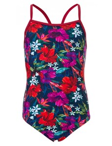 Slazenger Thinstrap Swimsuit Junior Girls Flowers.