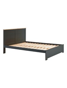 Antracitově šedá borovicová dvoulůžková postel Marckeric Akira 140 x 190 cm