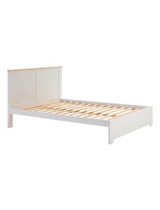 Bílá borovicová dvoulůžková postel Marckeric Akira 160 x 200 cm