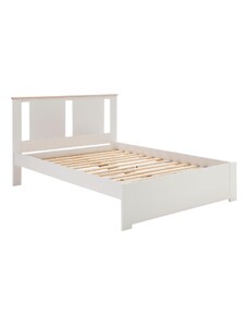 Bílá borovicová dvoulůžková postel Marckeric Enara 140 x 190 cm
