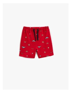 Koton Baby Boy Printed Shorts with Elastic Waist Above the Knee