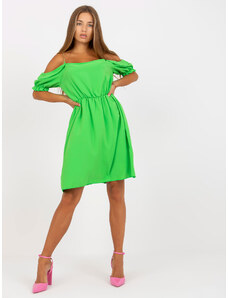 Fashionhunters Světle zelené minišaty jedné velikosti s elastickým pasem