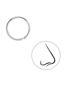 Stříbrný piercing- hladký kroužek do nosu 6 mm