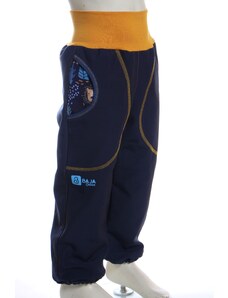 BajaDesign Zimní softshellové kalhoty holky, tm. modré + lvíčci
