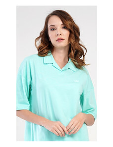 Vienetta Dámská noční košile s krátkým rukávem Martina 2. jakost, barva světle zelená, 100% bavlna