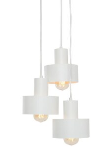 Nordic Design Bílé kovové závěsné světlo Mayen 3