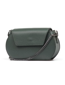 Blaire Kožená crossbody kabelka Clio lahvově zelená