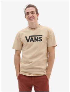 Béžové pánské tričko VANS - Pánské