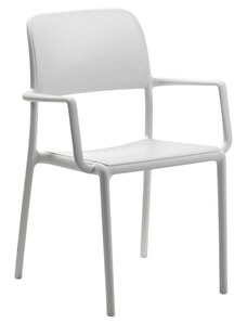 Nardi Bílá plastová zahradní židle Riva s područkami