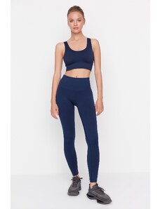 Trendyol Dark Navy Bezešvé/Bezešvé Komprese Pletené sportovní punčocháče po celé délce