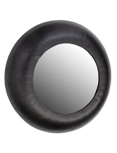 Hoorns Černé kovové závěsné zrcadlo Stew 50 cm