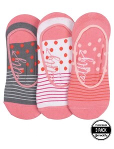 MeatFly Ponožky Low Socks Triple Pack 2022 Pink Stripe