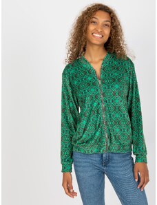 RUE PARIS ZELENÁ VZOROVANÁ BOMBER MIKINA --GREEN