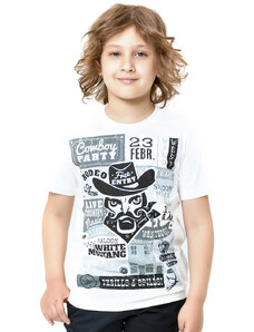 Winkiki Kids Wear Chlapecké tričko Cowboy Party - bílá