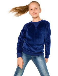 Winkiki Kids Wear Dívčí mikina Velur - navy