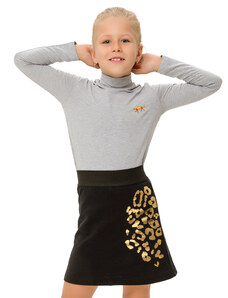 Winkiki Kids Wear Dívčí sukně Leopard - černá Barva: Černá, Velikost: 128