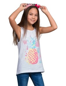 Winkiki Kids Wear Dívčí tílko Ananas - bílá