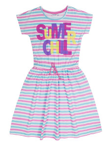 Winkiki Kids Wear Dívčí šaty Summer Chill - bílá - pruhy