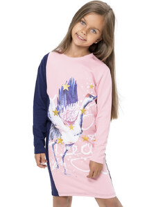 Winkiki Kids Wear Dívčí šaty Own Magic - růžová/navy