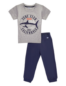 Winkiki Kids Wear Chlapecké pyžamo Surf Club - šedý melanž/navy