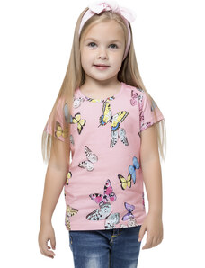 Winkiki Kids Wear Dívčí tričko Motýlci - růžová