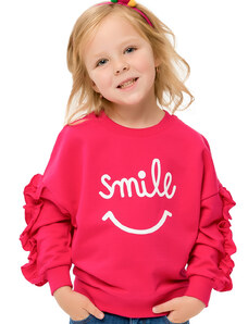 Winkiki Kids Wear Dívčí mikina Smile - malinová