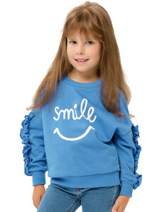 Winkiki Kids Wear Dívčí mikina Smile - modrá Barva: Modrá, Velikost: 98