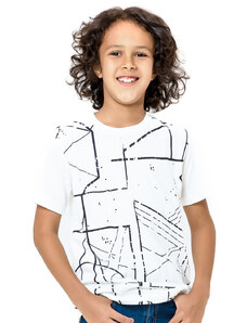 Winkiki Kids Wear Chlapecké tričko Geometry - bílá