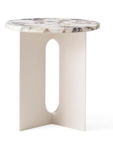 Audo CPH Bílý kovový odkládací stolek AUDO ANDROGYNE 40 cm s mramorovou deskou