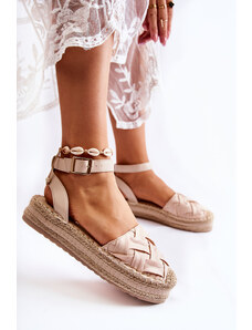 Botoshop Dámské espadrilky sandály na platformě béžové Susane