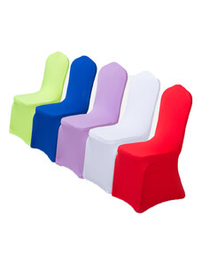 Napínací potah na židle - jednobarevný - červený, modrý, fialový, zelený, vínový, žlutý, tyrkysový