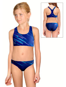 Ramisport Dívčí sportovní plavky dvoudílné PD658 t159 modrá