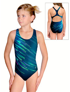 Ramisport Dívčí sportovní plavky jednodílné PD623 t159 zelenomodrá