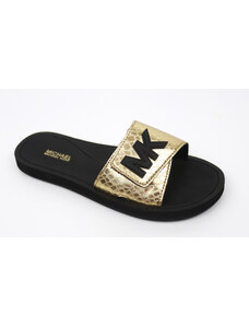 Dámské pantofle Michael Kors Palmer slide - zlato černé