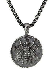 Manoki Ocelový náhrdelník Dión - starožitná mince