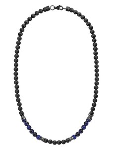 Manoki Pánský korálkový náhrdelník Isaac - 6 mm přírodní onyx a tygří oko