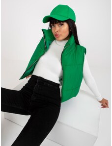 Fashionhunters OCH BELLA zelená krátká prošívaná vesta
