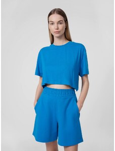 4F Dámské tričko crop top oversize s modalovými viskózovými vlákny