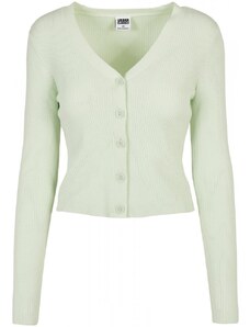 URBAN CLASSICS Ladies Short Rib Knit Cardigan - lightmint