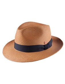Exkluzivní panamský klobouk - Fedora s černou stuhou - ručně pletený, UV faktor 80 - Mayser Torino