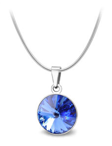 Jewellis ČR Jewellis ocelový náhrdelník s krystalem Rivoli Swarovski - Sapphire