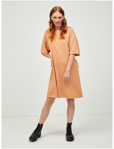 Oranžové basic šaty Pieces Taryn - Dámské