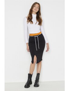 Trendyol Black Midi Bodycon Knitted Skirt