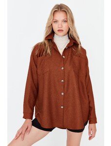 Trendyol Brown Basic Woven Shirt