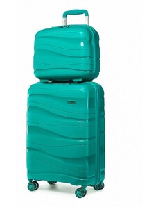 Cestovní praktický set - KONO s kosmetickým kufříkem, tyrkys