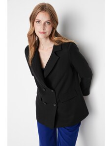 Trendyol Black Regular Lined Blazer with Buttons