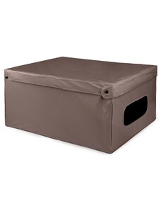 Skládací úložná krabice s víkem Compactor SMART 4, hnědá PVC - 50 x 40 x 25 cm