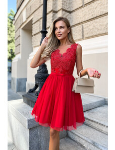 Bicotone Šaty s tylovou sukní Mia Červené
